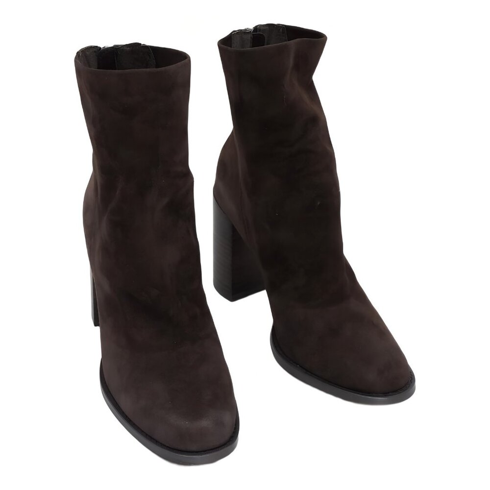 Obsession Block-Heel Ankle Booties Brown Womens 6.5M